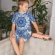 thumbnail image 4 of Balery Blue Watercolor Conjunto de Pijama Infantil de Manga Corta con Estampado – Ropa de Dormir de Algodón Suave-Large, 4 of 6
