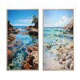 thumbnail image 2 of Designart "Beach Photo Calm Tidepools I" Coastal Beach Framed Wall Art Set Of 2 - Turquoise Beach Framed Wall Art Set Of 2, 2 of 7