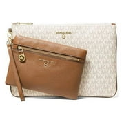 Michael Kors Slater Large 2-In-1 Zip Wristlet One Size (Vanilla/Acorn) 32T1G04W3