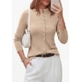 thumbnail image 6 of PRETTYGARDEN Womens Fall Lightweight Knit Cardigan Sweater | Button Down Long Sleeve Crew Neck,Soft Ribbed Knit Slim Fit,Business Casual Going Out Travel Outfits,Fashion Clothing, 6 of 8
