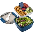 thumbnail image 1 of Salad Lunch Container To Go, 52-oz Salad Bowls with 3 Compartments, Salad Dressings Container for Salad Toppings, Snacks, Men, Women, 1 of 7