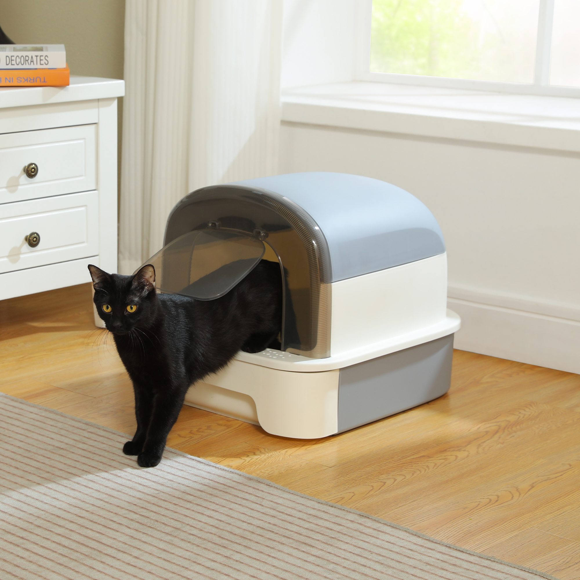 Pawz Road Large Enclosed Cat Litter Box with Scoop Gray photo 8