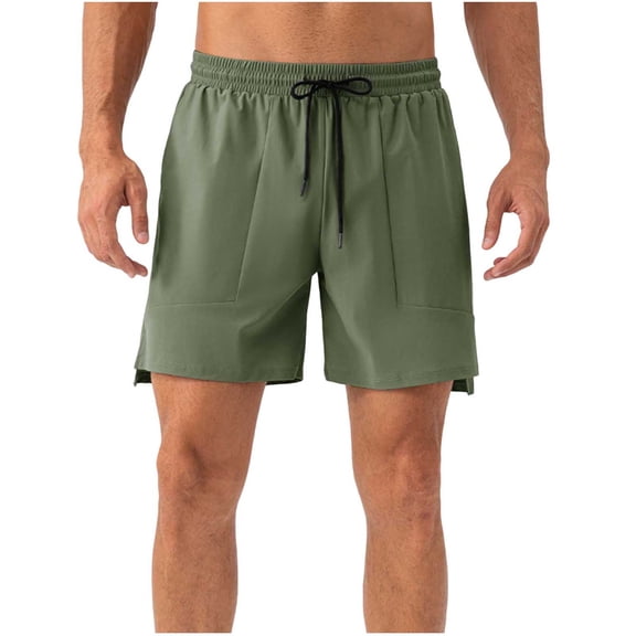 Men's Athletic Shorts Performance Quick Dry Workout Running Short Pants, 5" Inseam Stretch Elastic Waistband Drawstring for Training & Basketball & Beach Vacation