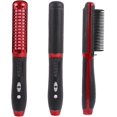 thumbnail image 1 of Cepillo alisador de pelo, alisador de pelo antiescaldaduras, alisador de pelo antiestático con tecnología iónica (rojo), 1 of 5