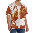 thumbnail image 2 of Fotbe Vintage Cowboy On A Bronco Horse Camisa Estampada de Manga Corta para Hombre, Casual de Verano, Estilo Playero, Sin Arrugas-Small, 2 of 5