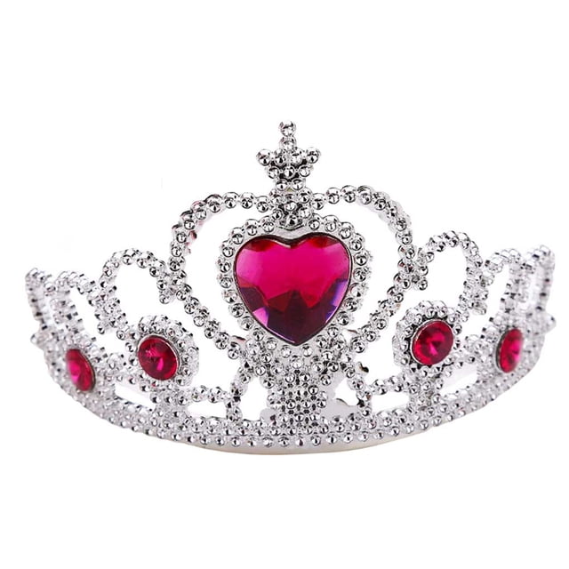 Qarigey Diademas con coronas elegantes y fáciles de usar para niñas, diadema con coronas, decoración, amplia aplicación Accesorio para el cabello Rosa roja