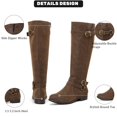 thumbnail image 3 of Botas hasta la rodilla Ruiee para mujer, elegantes, punta redonda, color marrón, talla 9, 3 of 6