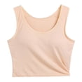 thumbnail image 4 of MVRLSH Womens Tank Tops Loose Fit Casual Racerback Comfy Built In Bra Sleeveless Workout Yoga Undershirt Tops Beige Size L, 4 of 7