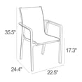 thumbnail image 6 of Luxury Commercial Living 5-Piece White Resin Patio Dining Set with Extension Table and Sling Arm, 6 of 6