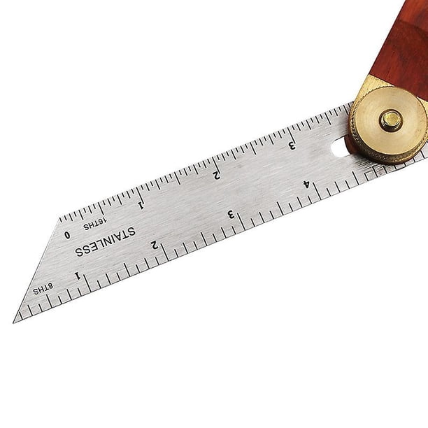 Escuadra de carpintería, hoja de acero inoxidable con mango duro de calibre de bisel deslizante ajustable de 9 pulgadas para carpintería artesanal (1 pieza, multicolor)