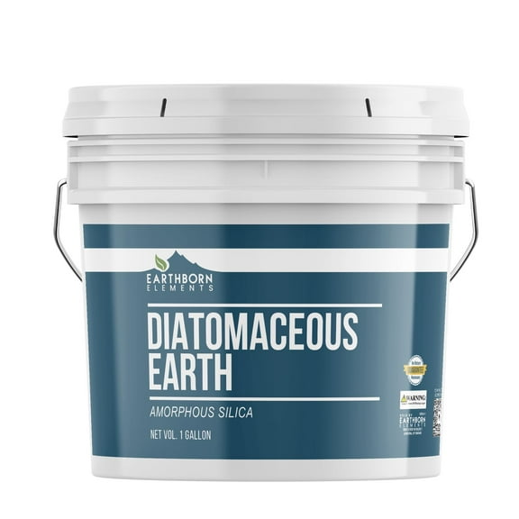 Earthborn Elements Diatomaceous Earth 1 Gallon, Resealable Bucket, Pure Freshwater Amorphous Silica
