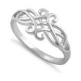 thumbnail image 1 of 925 Sterling Silver Platinum Plated Celtic Women Ring, 1 of 2