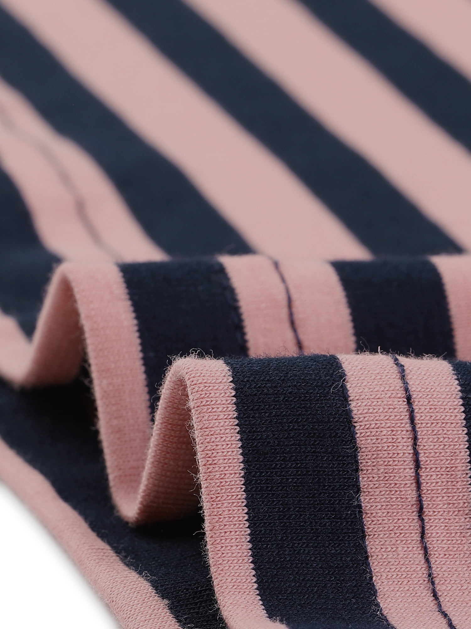 DARING DIVA Women's Color Block Striped Knit Top Long Sleeves T-Shirt M Blue Pink