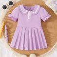 thumbnail image 2 of Larisalt Toddler Baby Girl Polo Dress Short Sleeve Button Dresses Kids Girls Summer Cute Clothes Size 12M-4T, 2 of 4