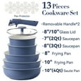 thumbnail image 2 of Carote 13 Pcs Nonstick Cookware Sets, Pots and Pans with Detachable Handles, Oven Safe, Stackable Kitchen Cooking Set, Induction Cookware, Navy Blue, 2 of 7