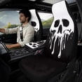 thumbnail image 2 of Xixirimido Automotive Seat Covers for Cars Trucks and SUVs Car Seat Covers for Front Seats with Car Seatbelt Covers & Armrest Box Cover, Set of 5, Funny Skull Face, 2 of 8