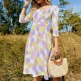 thumbnail image 4 of Colorful Polka Dot Pattern Sweetheart Knot Flared Dress Fashion Design Large Size Loose Dress Spring Summer Women Dress, 4 of 9