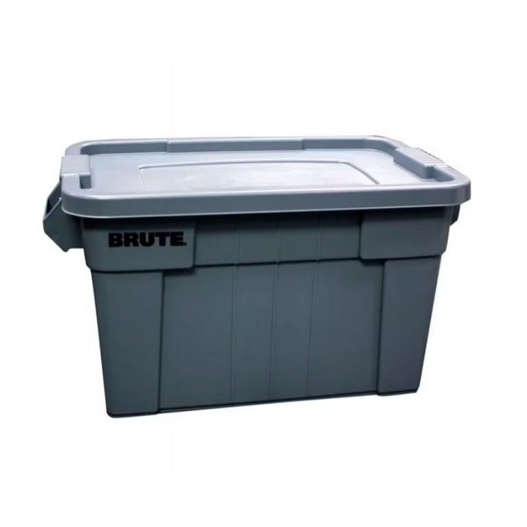 Brute 1836781 Storage Tote with Lid, Gray, 27-7/8 in L, 17-3/8 in W, 15 in  H #VORG7104474, 1836781