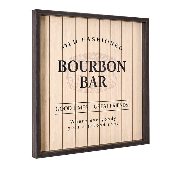 American Art Decor Framed Good Times Bourbon Bar Wall Decor - 18.75" x 18.75" x 1.25"