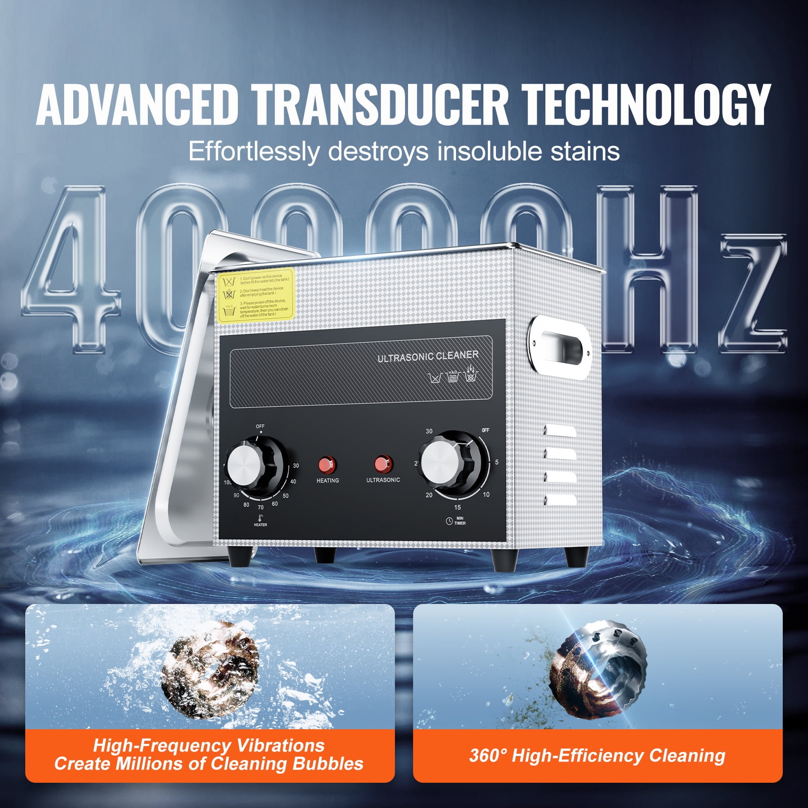 KFFKFF 3L Digital Ultrasonic Cleaning Device with Heating Function and Timer, Including Basket, 120W Power for Efficient Cleaning of Watches, Eyewear, Coins, and Metal Components