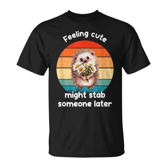 SR Feeling Cute Might Stab Someone Later Hedgehog Vintage T-shirt