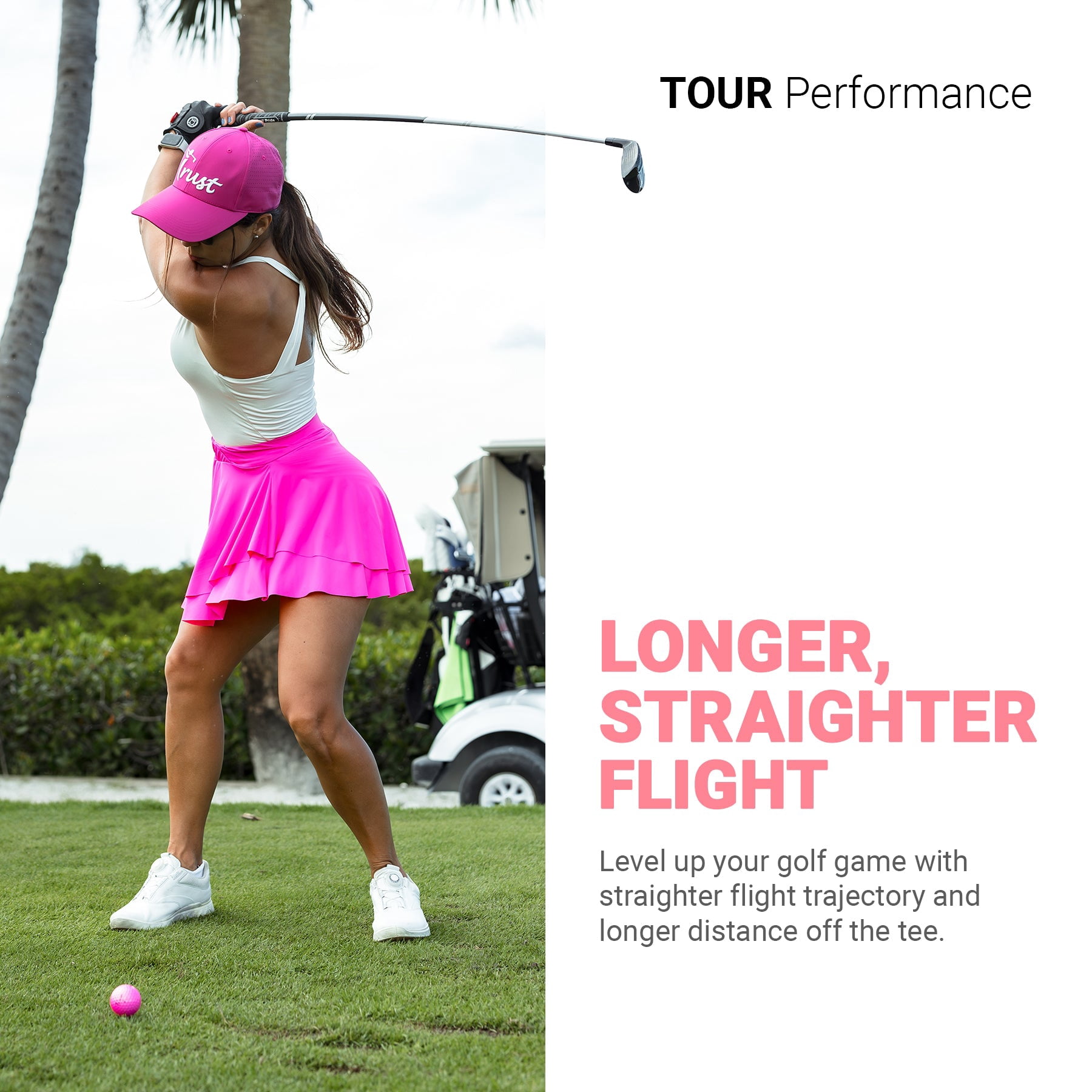 Trust Rosa Golden Pink. Crystal Urethane Cover with Dynamic Core, 3 Piece Golf Ball, Soft Feeling (1 Dozen)
