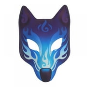 Fox Mask Costume Japanese Kabuki Kitsune Masks for Halloween Masquerade Costume Prop