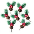 thumbnail image 2 of Mini árbol de Navidad con agujas de pino, accesorios para caja de regalo, decoración de flores artificiales, decoración navideña, nieve en polvo, copo de nieve, agujas de pino, 2 of 6