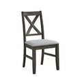 thumbnail image 3 of ACME Marit Wood & Fabric Dining Side Chair in Gray (Set of 2), 3 of 5