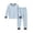 Grey, variant on TIREOW Kids Underwear 2 Piece Set Contrast Trim Long Sleeve Crewneck Top and Long Pants Boys and Girls Sleepwear Loungewear Set