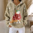 thumbnail image 2 of Hoodies for Women Oversized Winter Plush Cute Sweatshirts Pullover Trendy Fall Winter Clothes with Christmas Print for Comfortable Seasonal Wear,Khaki,XL, 2 of 6