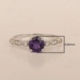 thumbnail image 5 of 6mm Round Shape Amethyst 925 Sterling Silver Solitaire Women Promise Ring, 5 of 7