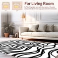 thumbnail image 2 of ODIKA 6'x9' Machine Washable Non-Slip Area Rug, Exotic Striped Monochrome Statement High Traffic Rug, Black, 287503, 2 of 7