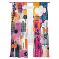 thumbnail image 7 of Colorful Oil Painted Sheer Curtains 96 Inch Length 2 Panels Set, Abstract Modern Contemporary Voile Window Treatment Semi Sheer Long Curtains Drapes for Bedroom/Living Room/Kitchen 52"x96"x2, 7 of 7