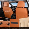 thumbnail image 4 of FLORICH Leather Car Seat Covers, Waterproof Front Seat Covers for Cars, Automotive Seat Protector Fit for Most Car SUV Truck, Brown & Beige, 4 of 7