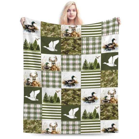 Duck Mallard Duck Throw Blanket, Ultra Soft Mallard Ducks Blanket Hunting Wild Duck Plush Throw Blanket Cozy Lightweight Travel Blanket,Home Decor for Bed or Couch 50x40