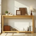 thumbnail image 2 of Tcbosik 70 inch Long Console Table, Narrow Sofa Table with Open Shelf, Behind Couch Table, Entryway Table for Living Room, Hallway, Space Saving, Natural, 2 of 9
