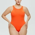 thumbnail image 2 of GHSOHS Plus Size Seamless Bodysuits for Women Casual Basic Stretch Shapewear Sleeveless Scoop Neck Thong Jumpsuit Sports Leotard, 2 of 6