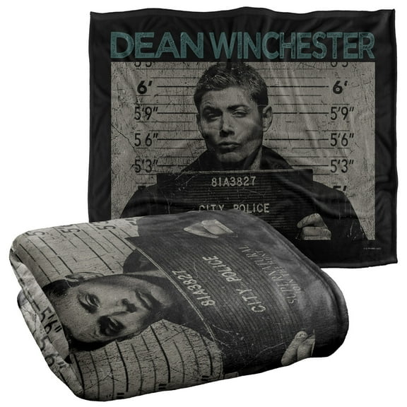 Supernatural Dean Mug Shot Officially Licensed Silky Touch Super Soft Throw Blanket 50' x 60'