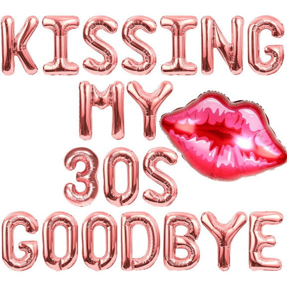 Kissing My 30s Goodbye Decorations Kissing My 30s Goodbye Banner Balloons 40th Birthday Balloon Dirty 40 Balloon