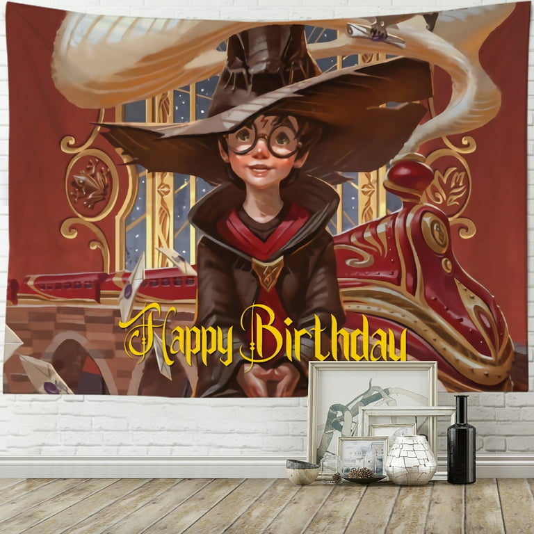 Happy Birthday Backdrop Harry Potter Photography Background Party  Decorations Cake Table Banner Photo Booth Props
