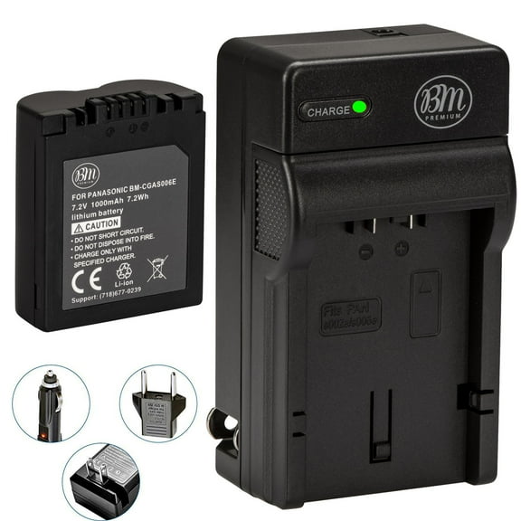 BM Premium CGA-S006 Battery and Battery Charger for Panasonic Lumix DMC-FZ7, DMC-FZ8, DMC-FZ18, DMC-FZ28, DMC-FZ30, DMC-FZ35 DMC-FZ38 DMC-FZ50 Cameras