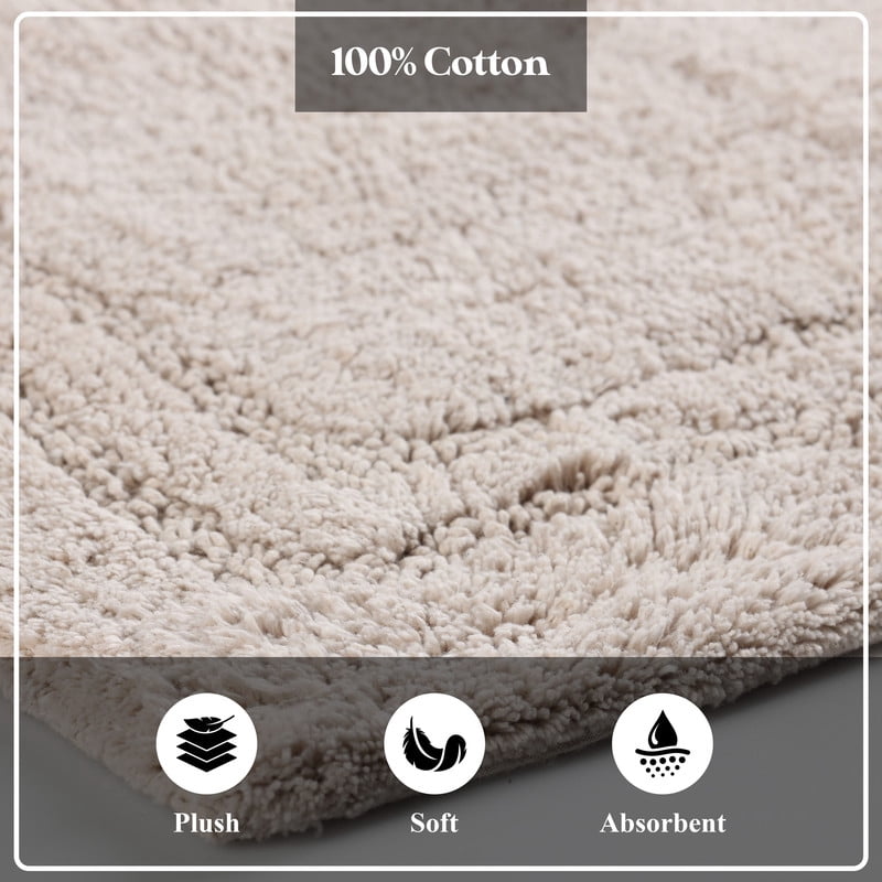 Superior Non-Slip Washable Bath Rug Set, 20" x 30", 24" x 36", Navy Blue