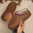 thumbnail image 6 of Women's Winter Slippers, Platform Snow Boots, Thickened Flat Boots, Warm Shoes, Outdoor Non Slip Boots Brown Winter Boots For Women, 6 of 9