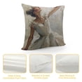 thumbnail image 4 of Qinduosi Decorative Throw Pillow Cover for Couch Sofa,Gray Oil Painting Girl Ballerina Drawn Cute Dancing Dance Home Decor Pillow case Inch, 4 of 5