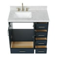 thumbnail image 6 of Ariel Stafford 37 Inch Single Left Offset Rectangle Sink Vanity With Carrara White Marble Countertop W/1.5" Edge In Midnight Blue, 6 of 9
