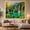 Emerald Lake, variant on Forest Waterfalls Across an Emerald Lagoon, Peaceful Digital Art for Nature Lovers, Landscape Decor, Housewarming Gift, Tapestry Wall Hanging for Bedroom and Living Room