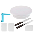 thumbnail image 1 of 7 unids / set herramientas de pastel de acero inoxidable plato giratorio cortador de masa para pasteles mesa giratoria para pasteles de crema GeweYeeli JJ65394-00B, 1 of 7