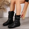 thumbnail image 3 of Oyedens Wide Mid Calf Boots for Women Fashion Slouchy Riding Short Boots with Lined Snow Boots, 3 of 5