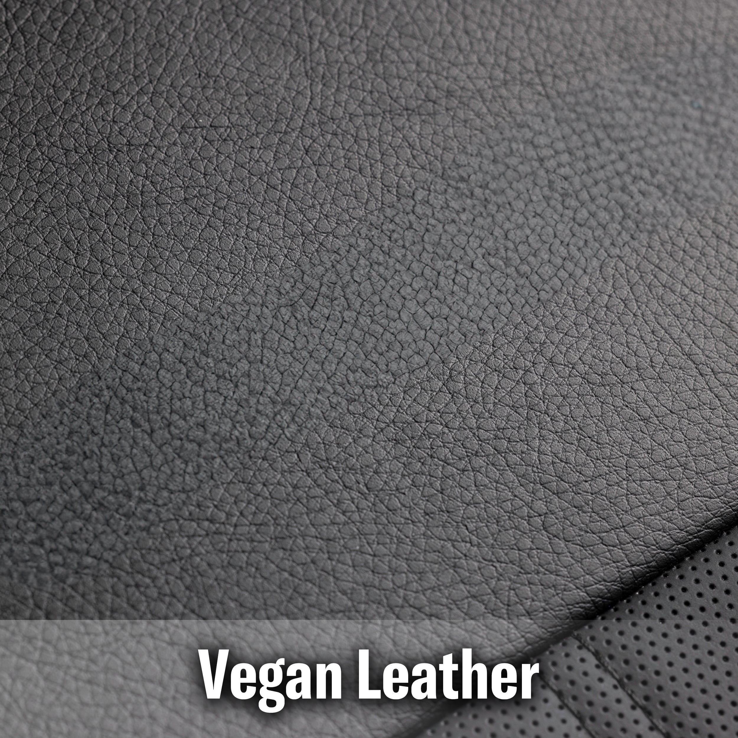Genuine Dickies 3 Piece Car or SUV Vegan Leather Seat Covers Black, 43645WDC